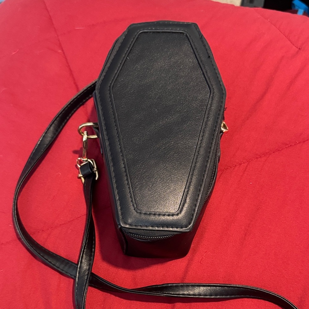 Black Coffin-Shaped Crossbody Bag